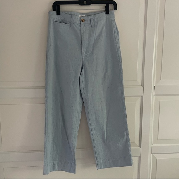 Madewell Blue Slim Emmett Wide-Leg Stretch Crop Pants in Speckle 27096 - Picture 2 of 10